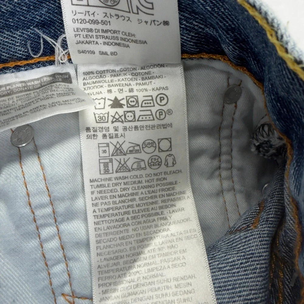 Levi's 505 Regular Fit Jeans Mens 44x30 Blue Classic Straight Leg Denim Pant